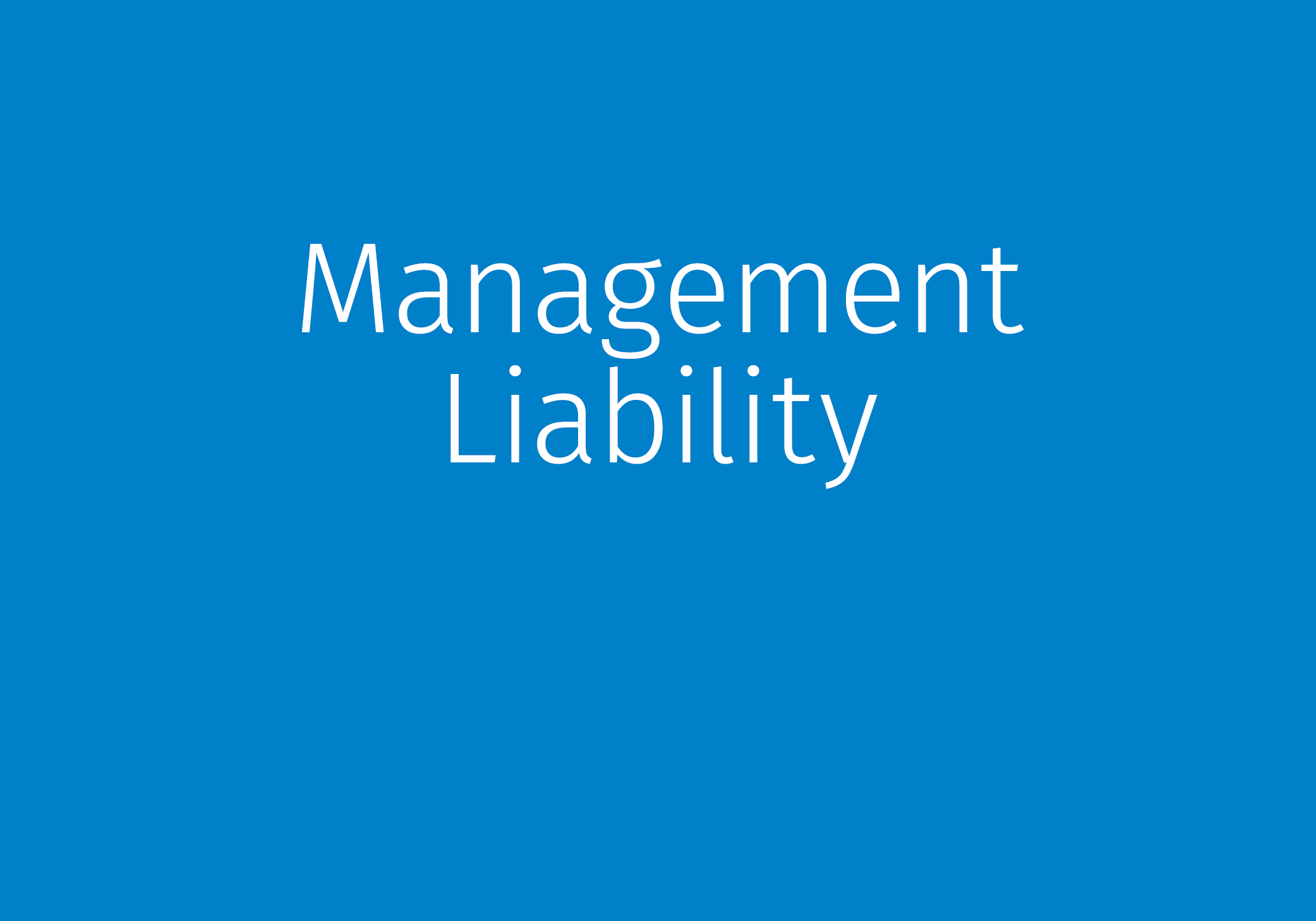 Management Liability Product Offerings